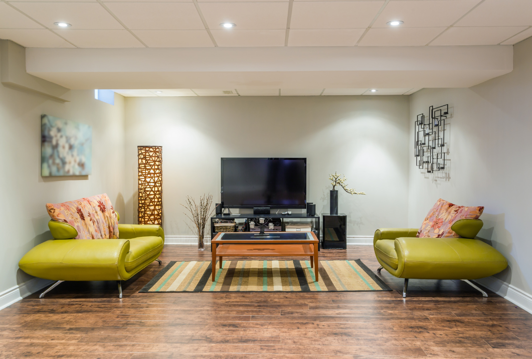 Basement With TV
